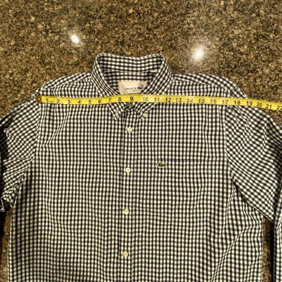 Lacoste Plaid Check Collared Long Sleeve Slim Fit Shirt XL/L - Picture 6 of 9